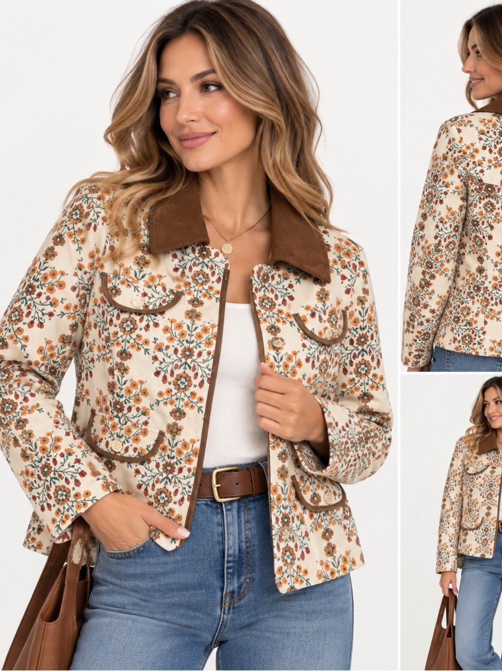 082.NewAnthropologie Avec Les Filles Floral Jacquard Crop Jacket $245